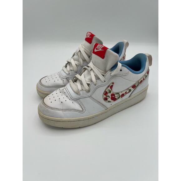 Nike Court Low Top  All Day Play White & Cherries‎ 5Y - Picture 1 of 5